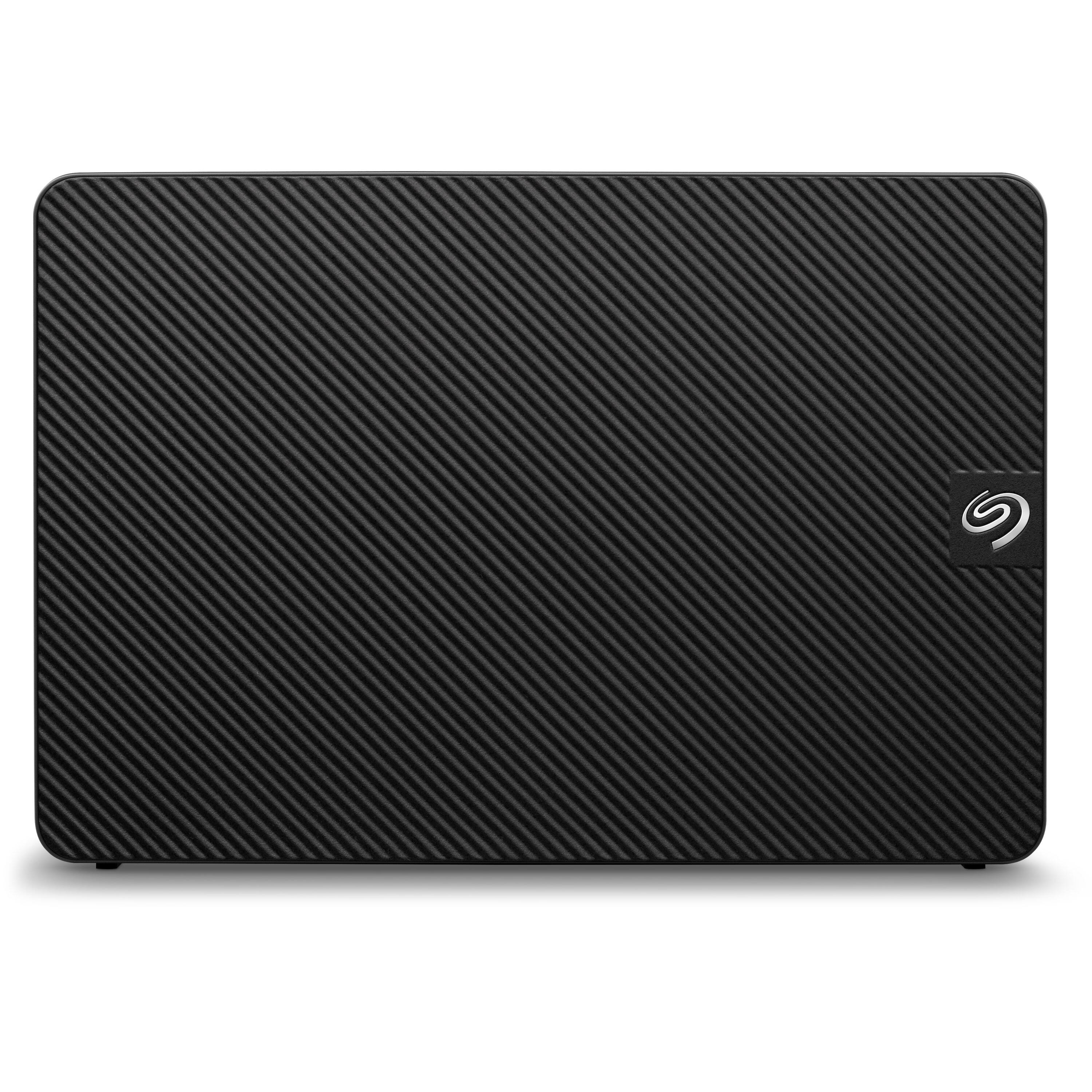 Left. Seagate - Expansion 10TB External USB 3.0 Desktop Hard Drive with Rescue Data Recovery Services - Black.