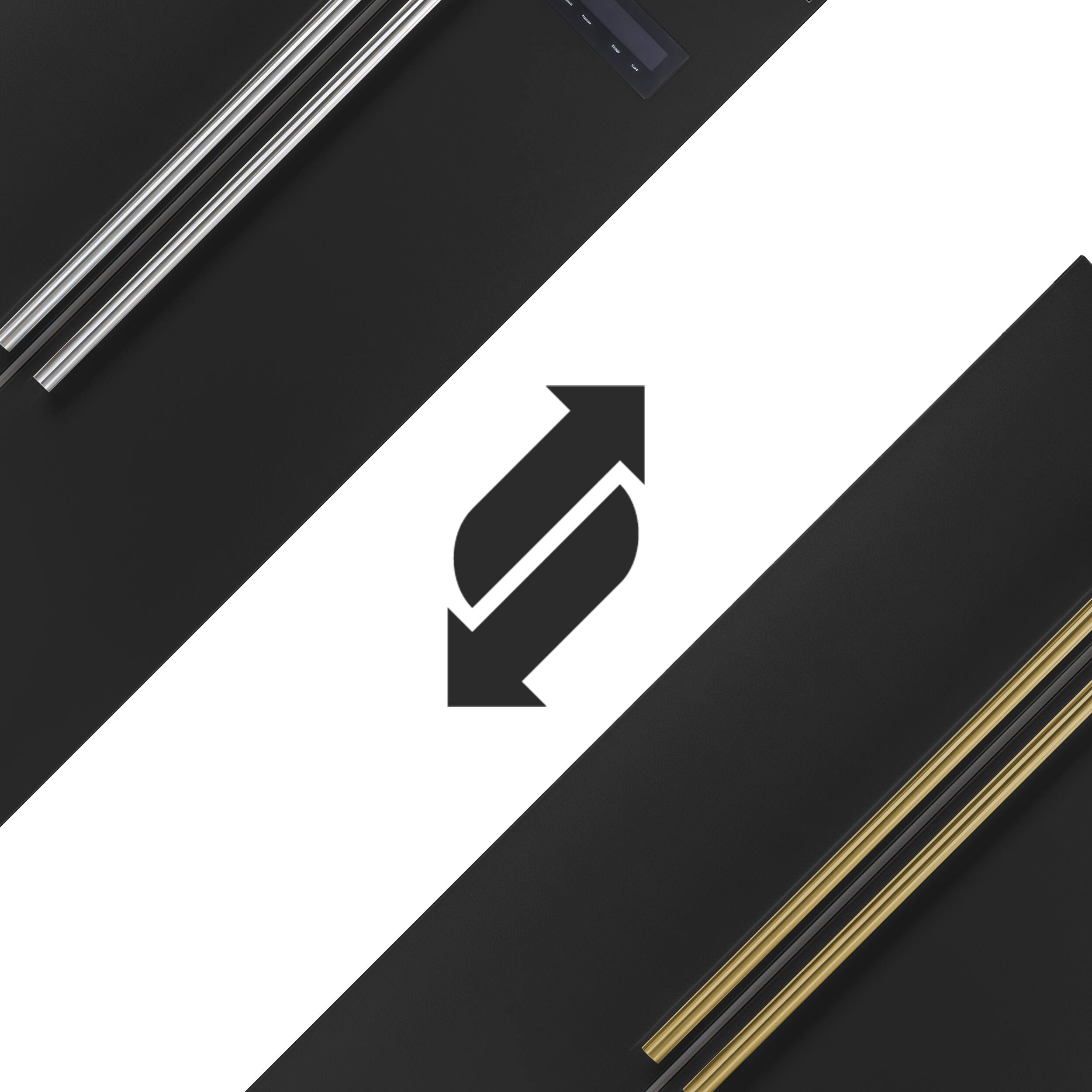 Alt View 13. Forno Appliances - Salerno 15.6 Cu. Ft. Freestanding Side-by-Side Refrigerator with Customizable Handles in Antique Brass - Black.