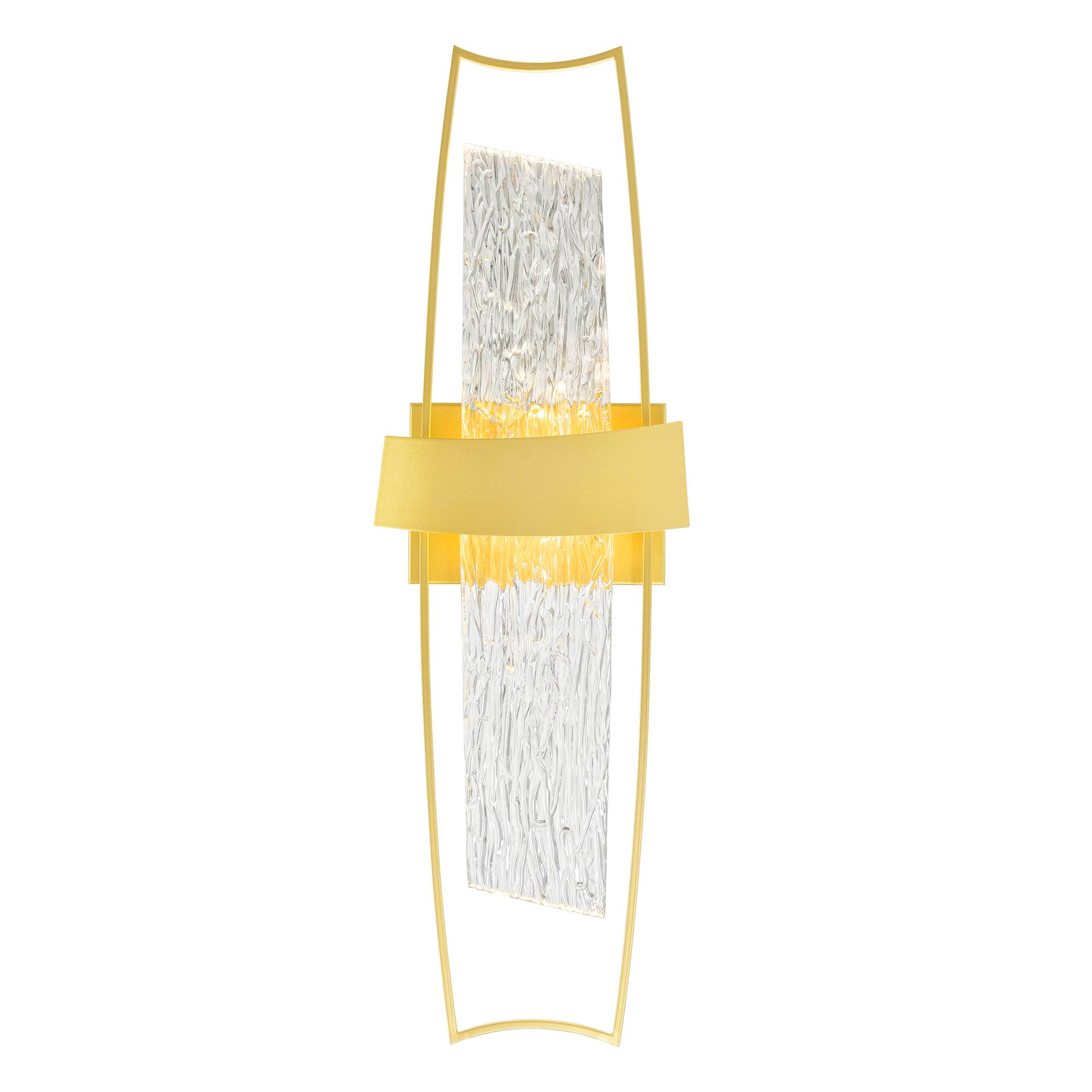 Angle. CWI Lighting - Guadiana Integrated LED Satin Gold Wall Light - Satin Gold.