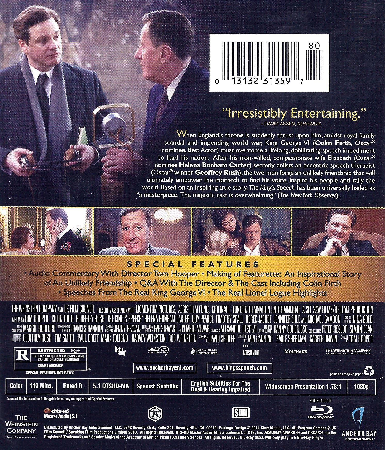 Alt View 1. The King's Speech (2010) (Blu-ray).