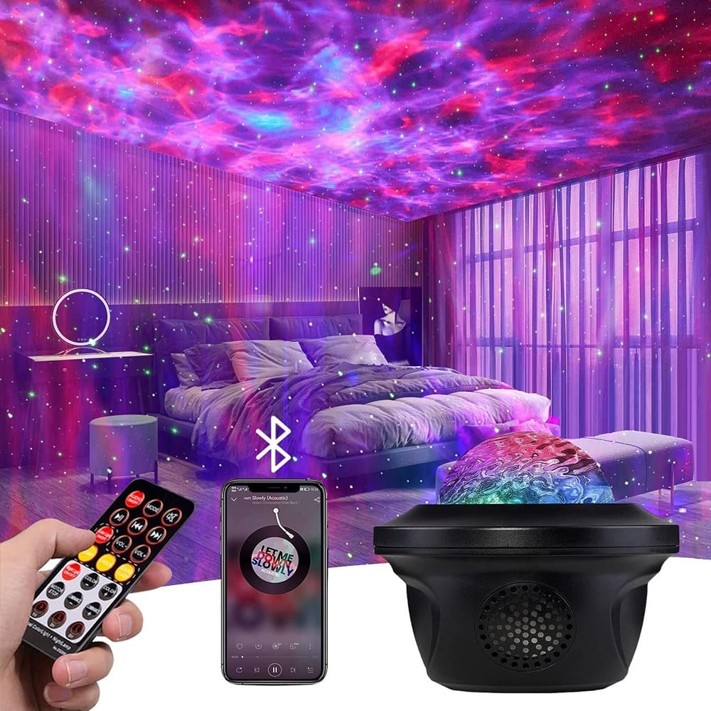 ACJPR - Galaxy Projector with 20 Lighting Effects, Music Speaker, Remote Control, Timer Night Light for Kids & Adults