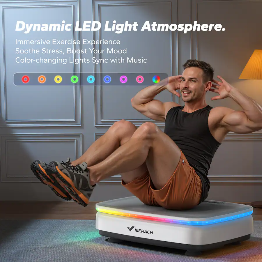 MERACH LED Light Vibration Plate Exercise Machine for Women Men ...