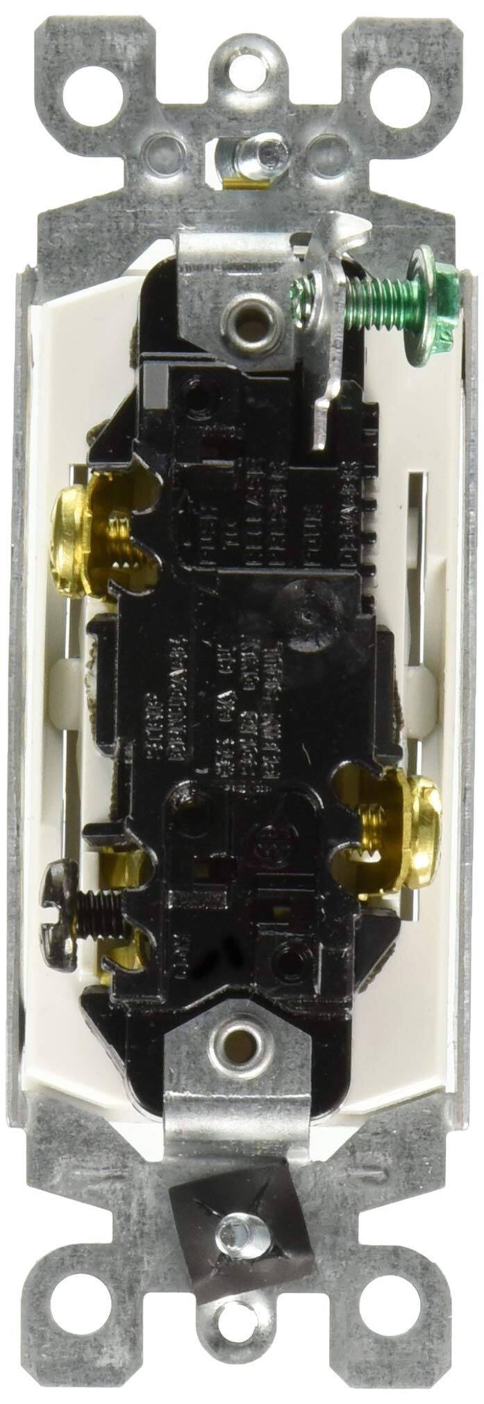 Angle. Leviton - 106-5601-2IS Single-Pole Rocker Switch - Ivory.