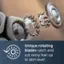 Unique rotating blades catch and cut every hair up to a skin-level.