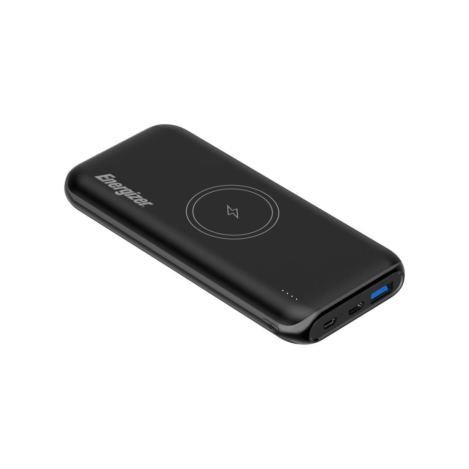 Front. Energizer - QE10009PQ (PowerBank 10000mAh) Wireless, PD20W Fast Charger - Black.
