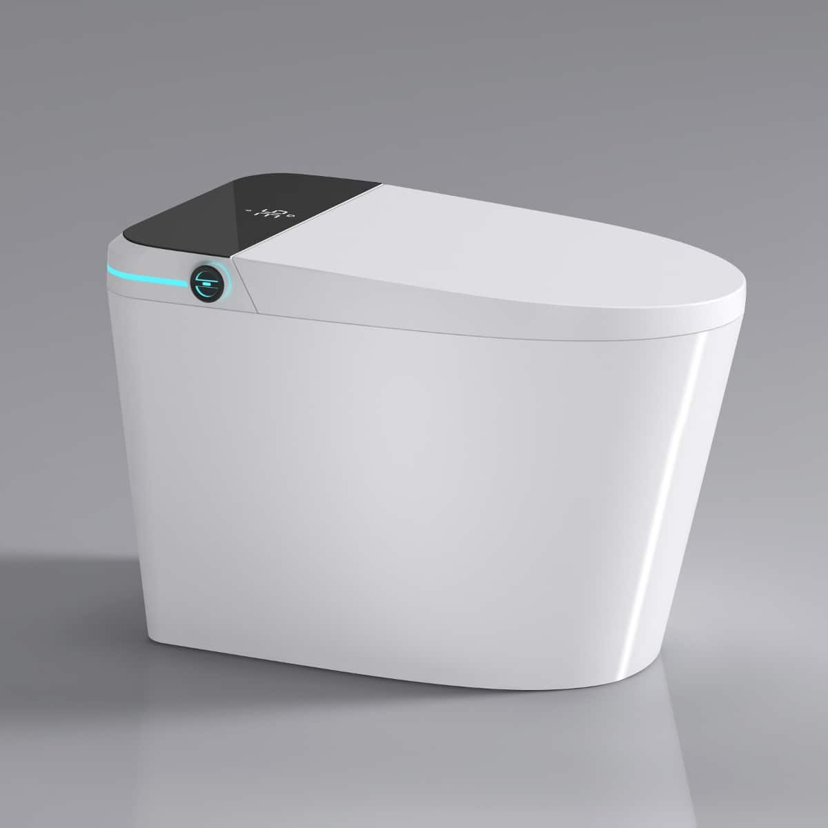Loheer - Modern Smart Toilet Integrated Bidet Toilet with Auto Lid and One Point Two Eight GPF Flush - White