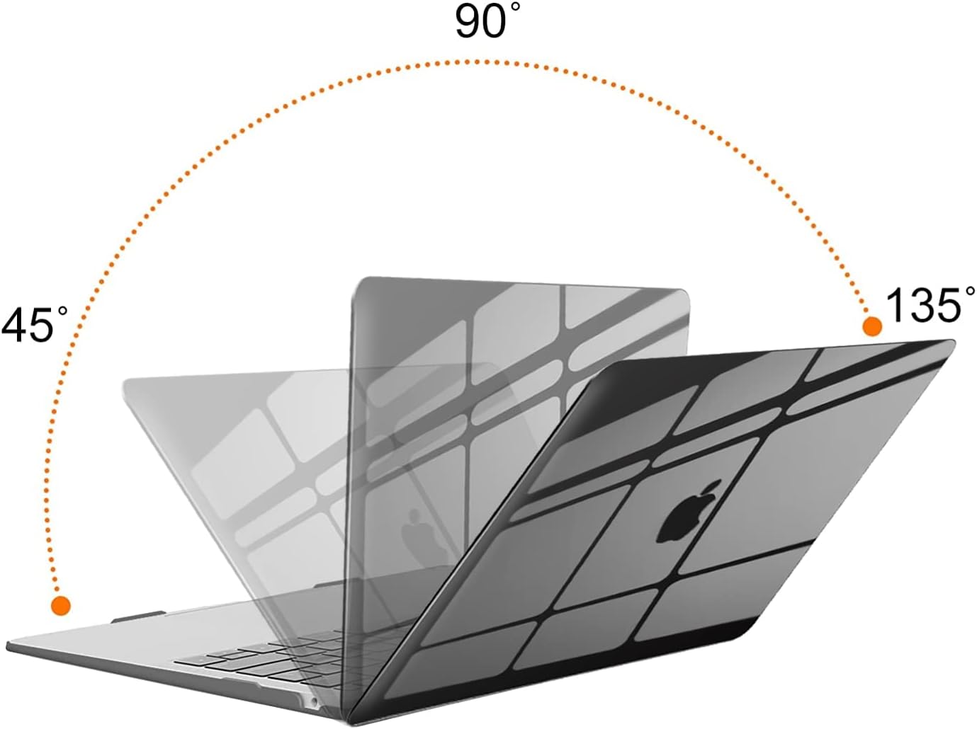 Back. mosiso - Case for MacBook Air 13 inch A2337 M1 A2179 A1932 with Touch ID 2018-2022 - Smoke Black.