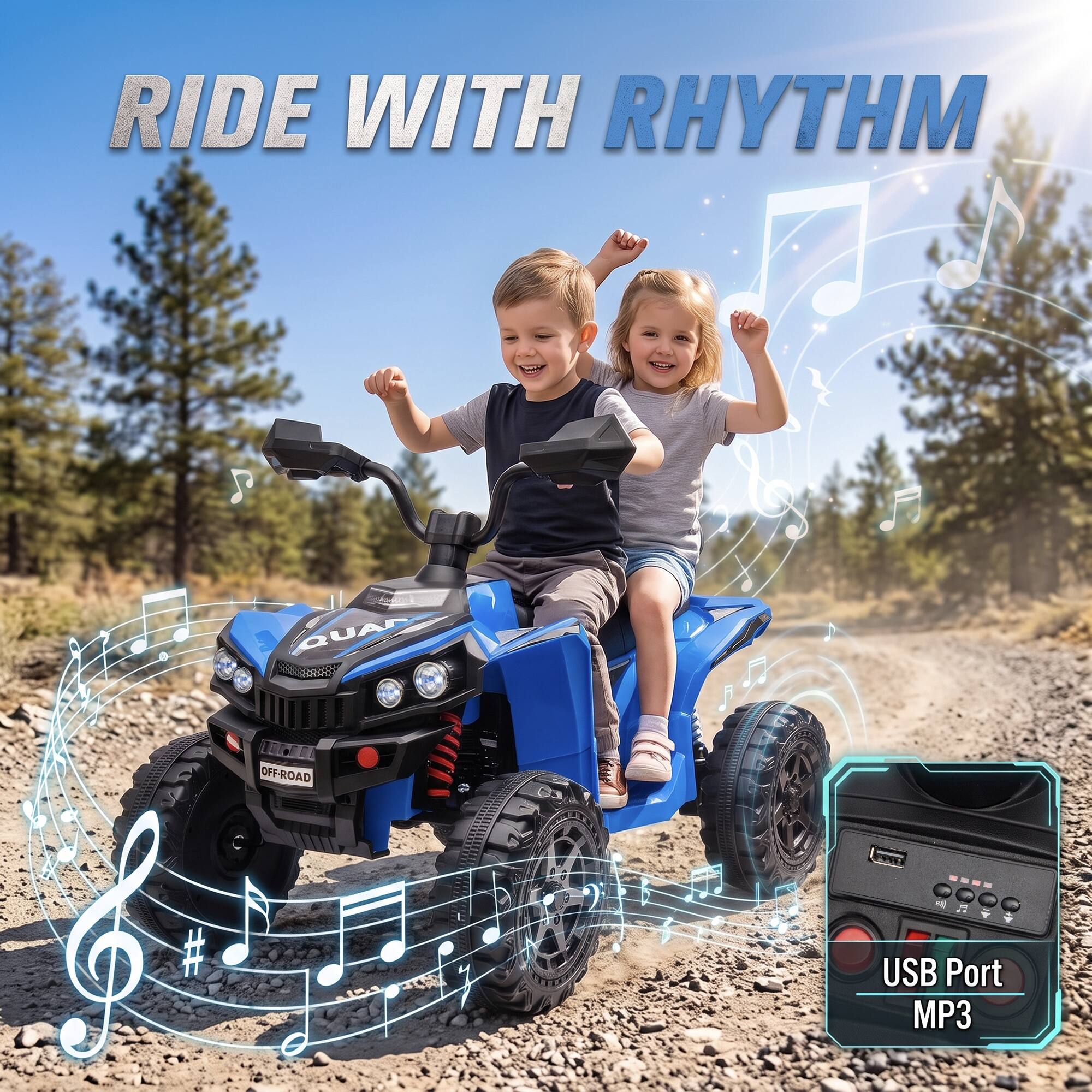 RIDE WITH RHYTHM  
QUAD  
OFF-ROAD  
USB Port MP3