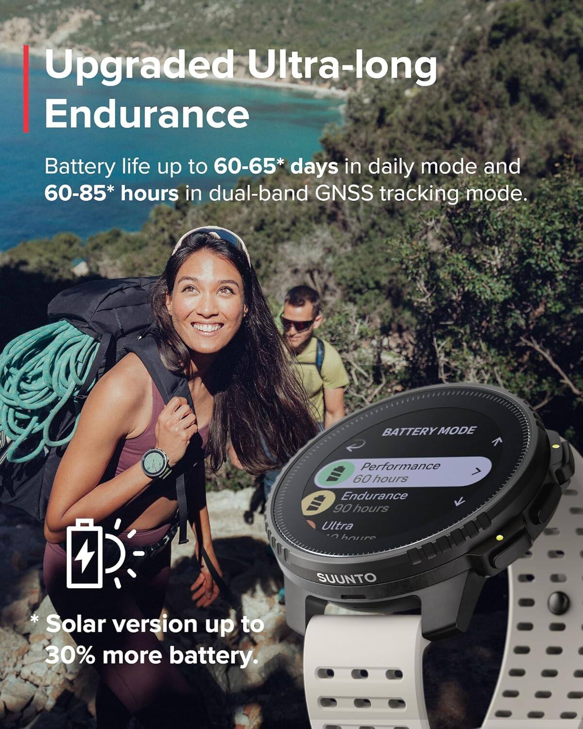 Upgraded Ultra-long Endurance

Battery life up to 60-65* days in daily mode and 60-85* hours in dual-band GNSS tracking mode.

BATTERY MODE
Performance 60 hours
Endurance 90 hours
Ultra ? hours

* Solar version up to 30% more battery.