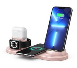 RISOKEYS - Six-in-One Magnetic Wireless Charger - Power Adapter for Apple iPhone, Watch and AirPods - Multi-Device