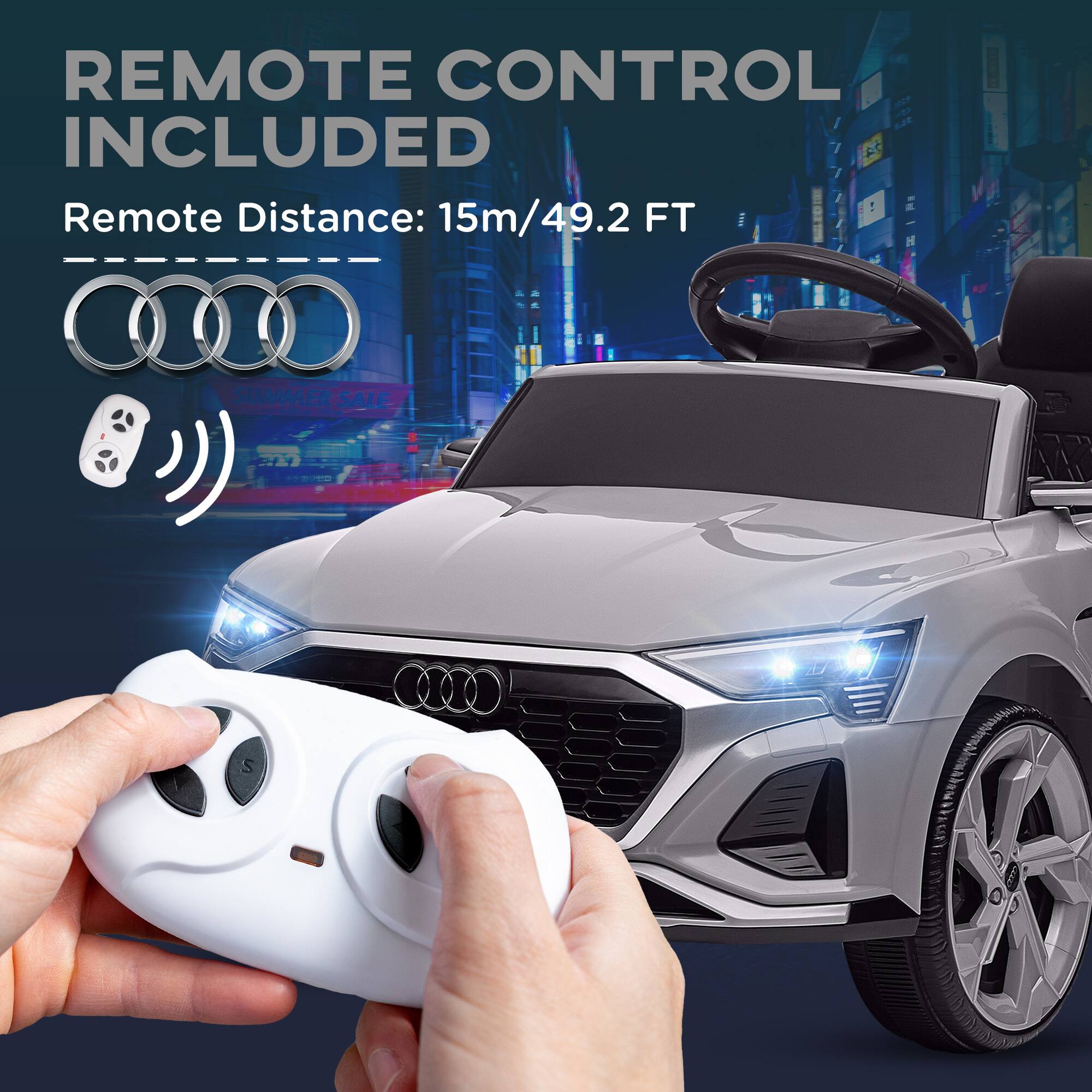 REMOTE CONTROL INCLUDED  
Remote Distance: 15m/49.2 FT