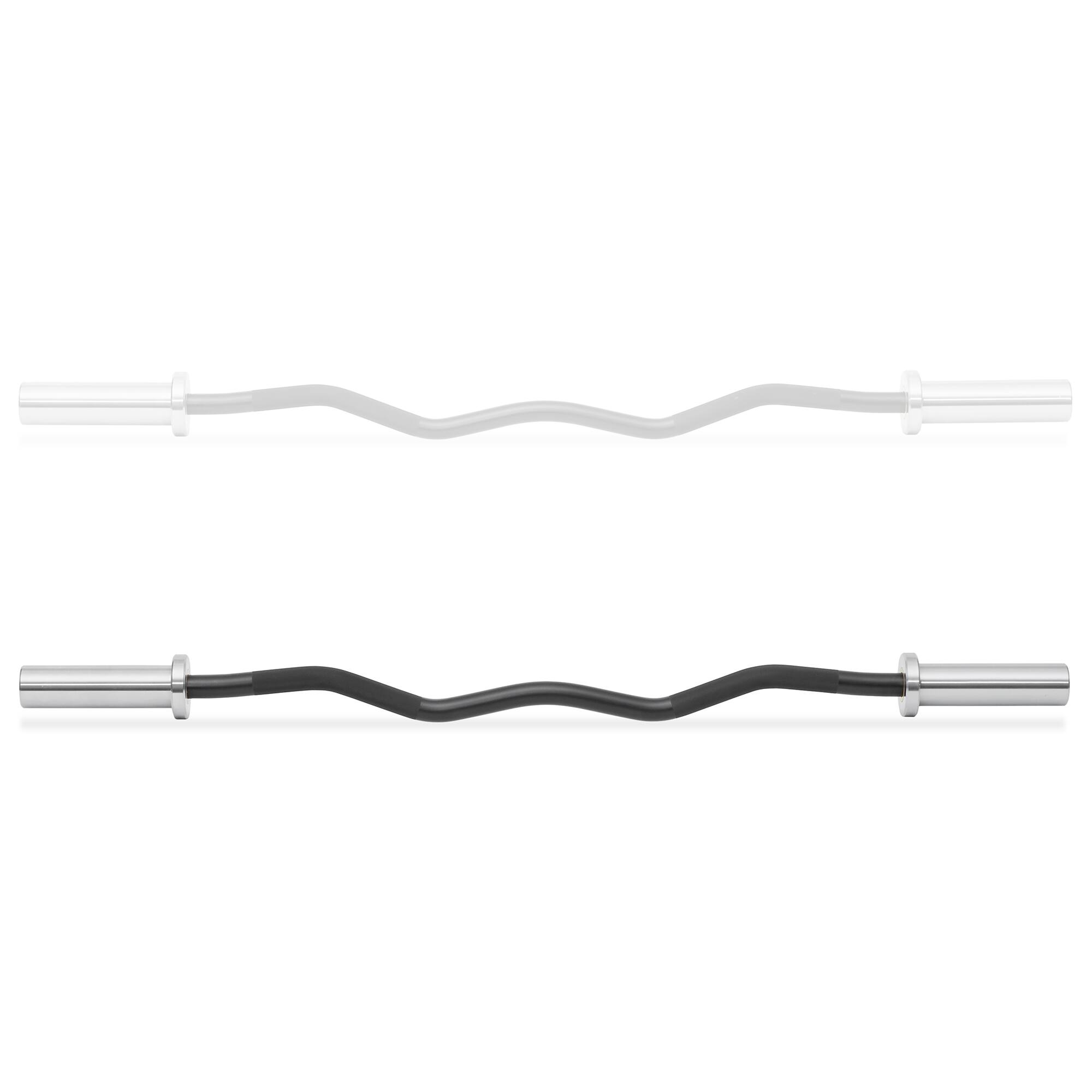 Alt View 2. Philosophy Gym - 47-in EZ Curl Olympic Barbell - 400LB 4 Needle Bearing 2-in Barbell - Chrome.