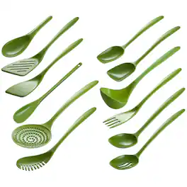 Hutzler - 12 Piece Cook & Serve Melamine Utensil Set - Green