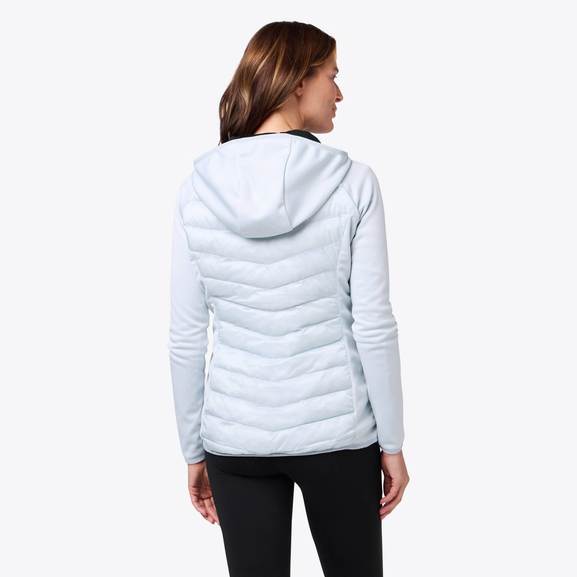 Back. Mobile Warming - Women's Ventani Hybrid Heated Jacket - Crystal Blue.