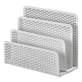 Artistic - Urban Collection Punched Metal Letter Sorter, 3 Sections, Dl To A6 Size Files, 6.5" X 3.25" X 5.5", White