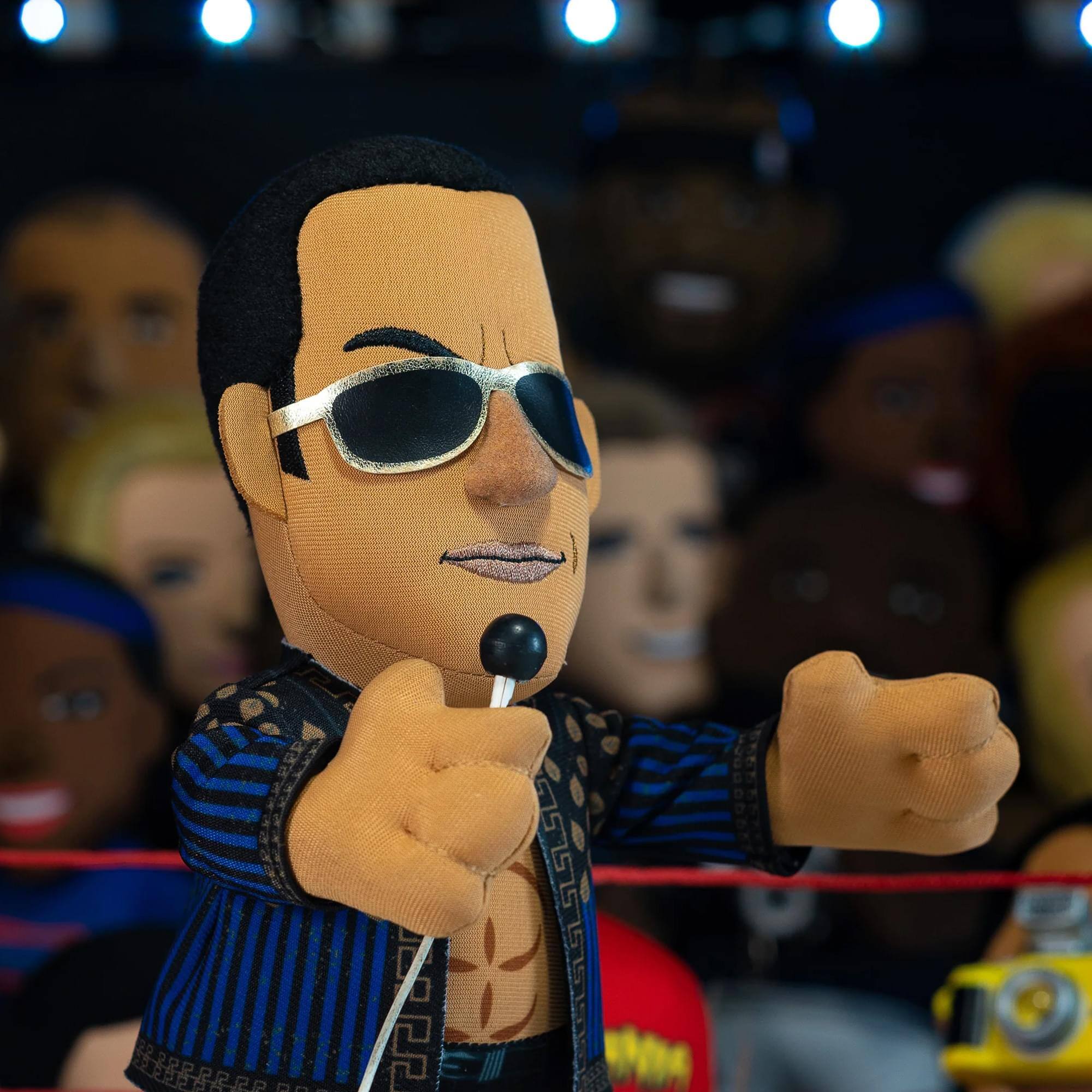 Alt View 4. Uncanny Brands - WWE The Rock Retro 10 Inch Collector Plush - Multi-Colored.