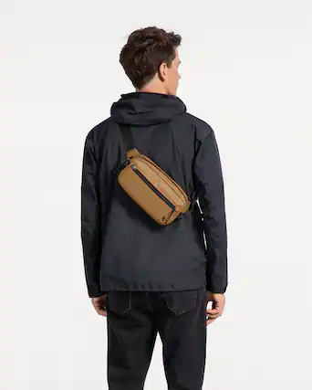 Front. tomtoc - Aviator-T35 2.5L X-Pac Sling Bag with RFID Blocking, Minimalist Crossbody Bag Chest Shoulder Pack for Travel, Everyday - Khaki.