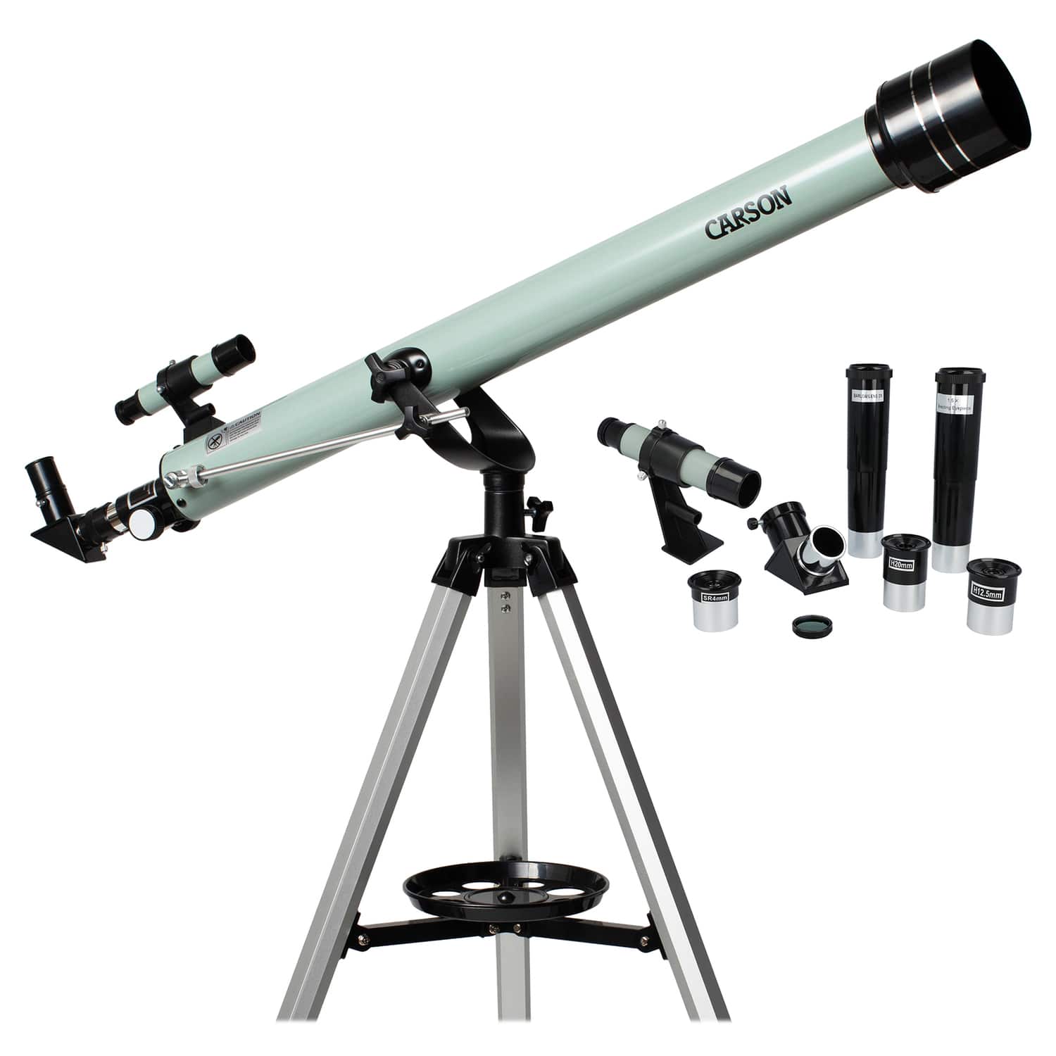 Carson - STARA SR-100 60mm Aperture Refractor Telescope 45mm-675mm Focal Length, 7-Piece Accessory Kit