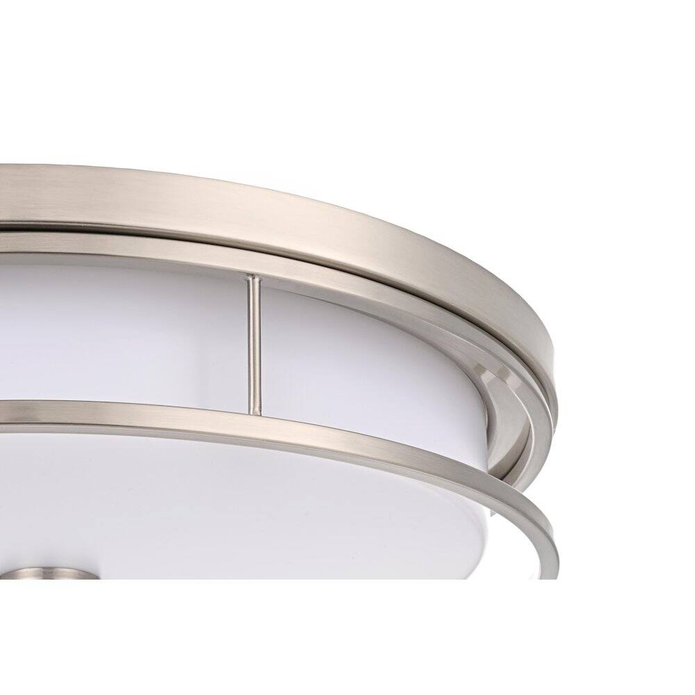 Alt View 1. Living District - Kolson 20 Inch Led Flush Mount Ceiling Light In Polished Nickel - Polished Nickel.