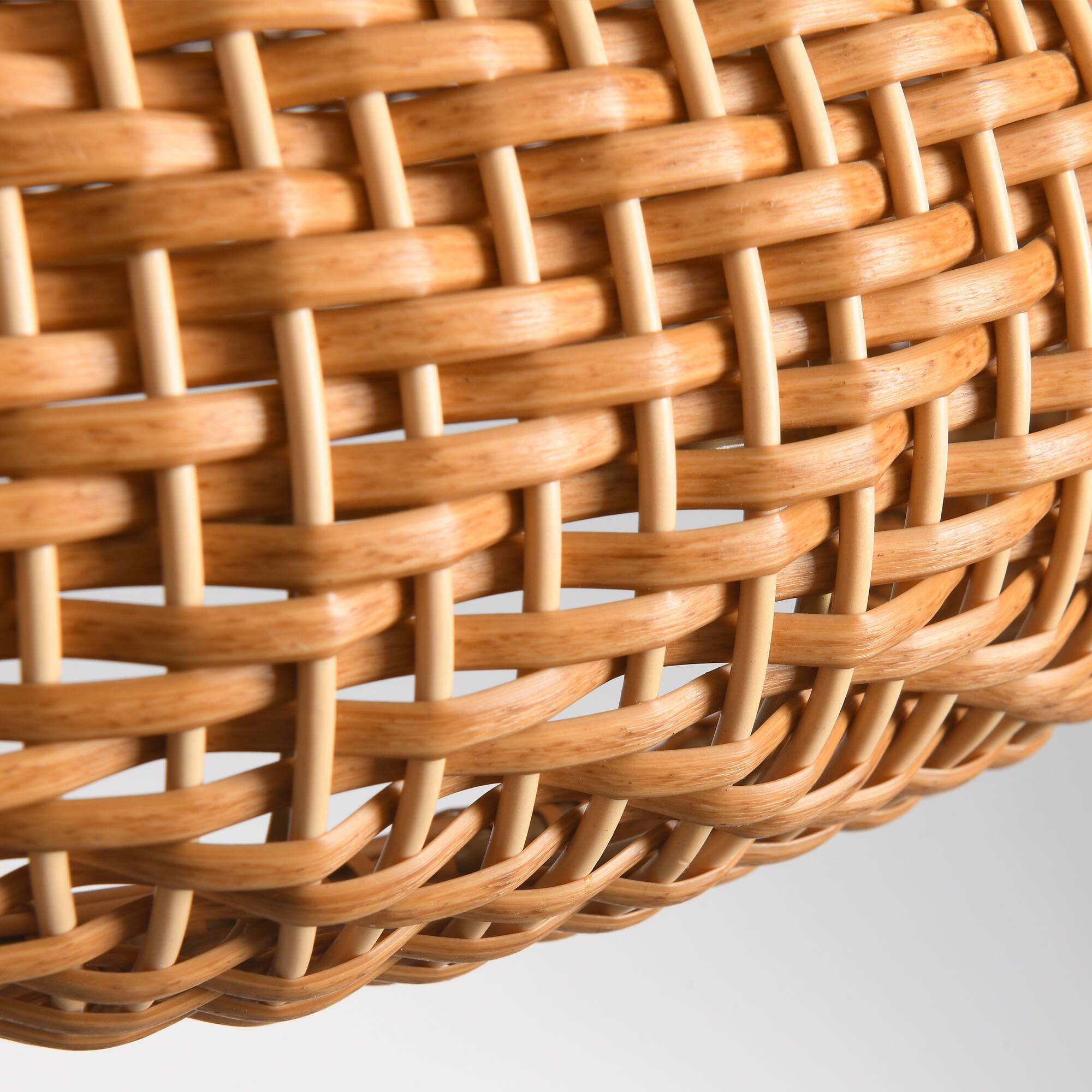 Alt View 8. Parrot Uncle - 1-Light Coastal Retro Brown Rattan Hand-Woven Cloche Hanging Cage Pendant Light.