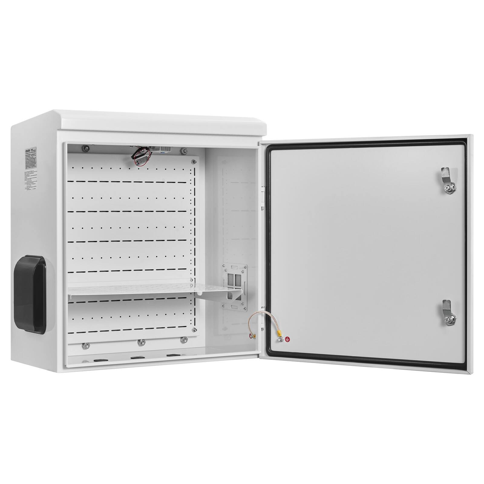 Alt View 5. VEVOR - Outdoor Electrical Box, Cold-Rolled Steel, Electrical Junction Box with Thermostat and Fan, Rain Hood, Ventilated Design - White;Black.