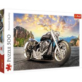 Trefl - Red 500 Piece Puzzle - Black motorcycle
