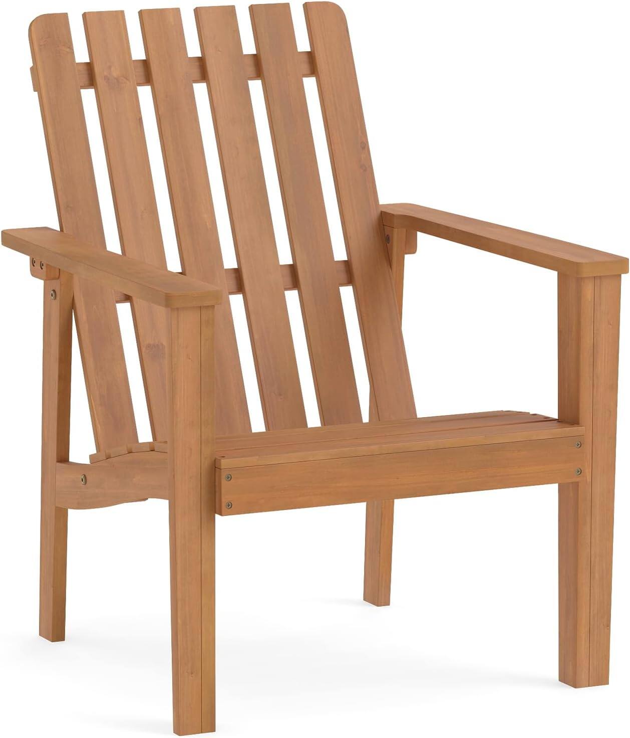 Gymax - Adirondack Chair Acacia Wood Outdoor Patio Chair w/ Slatted Backrest & Seat - Yellow price history on PriceWatchPro