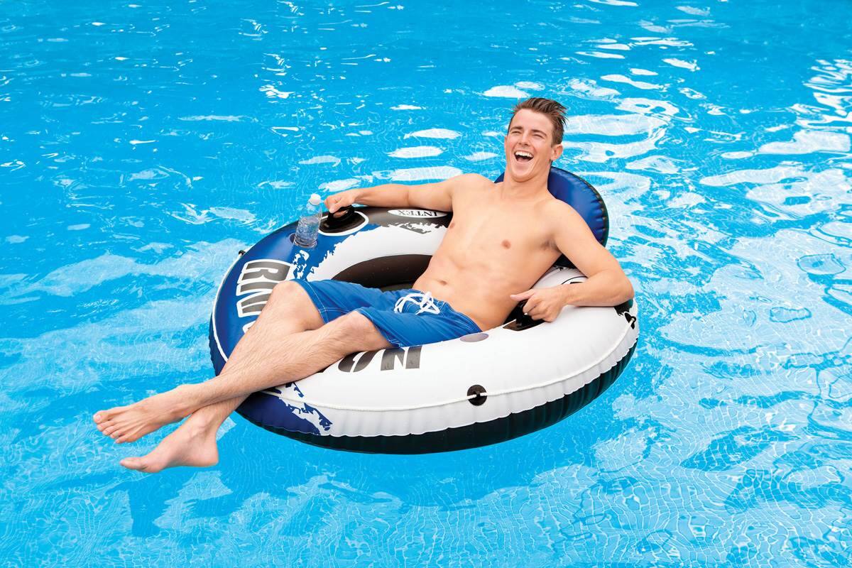 Alt View 5. Intex - Intex River Run 1 Inflatable Floating Lounge Tube Pool Float, 10 Pack, Blue - Multicolor.