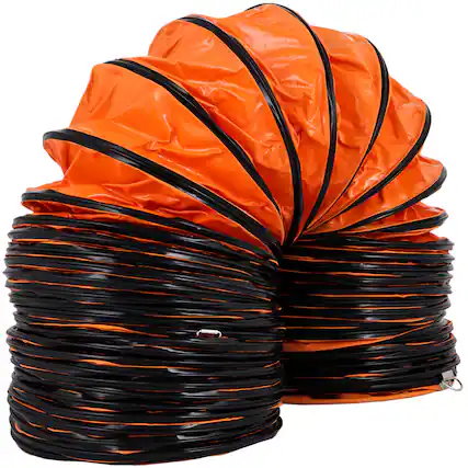Front. VEVOR - 16 FT (5m) PVC Flexible Duct Hosing for 300 MM/12 Inch Diameter Exhaust Fan extraction flexible ducting 12 inch flexible - Orange.