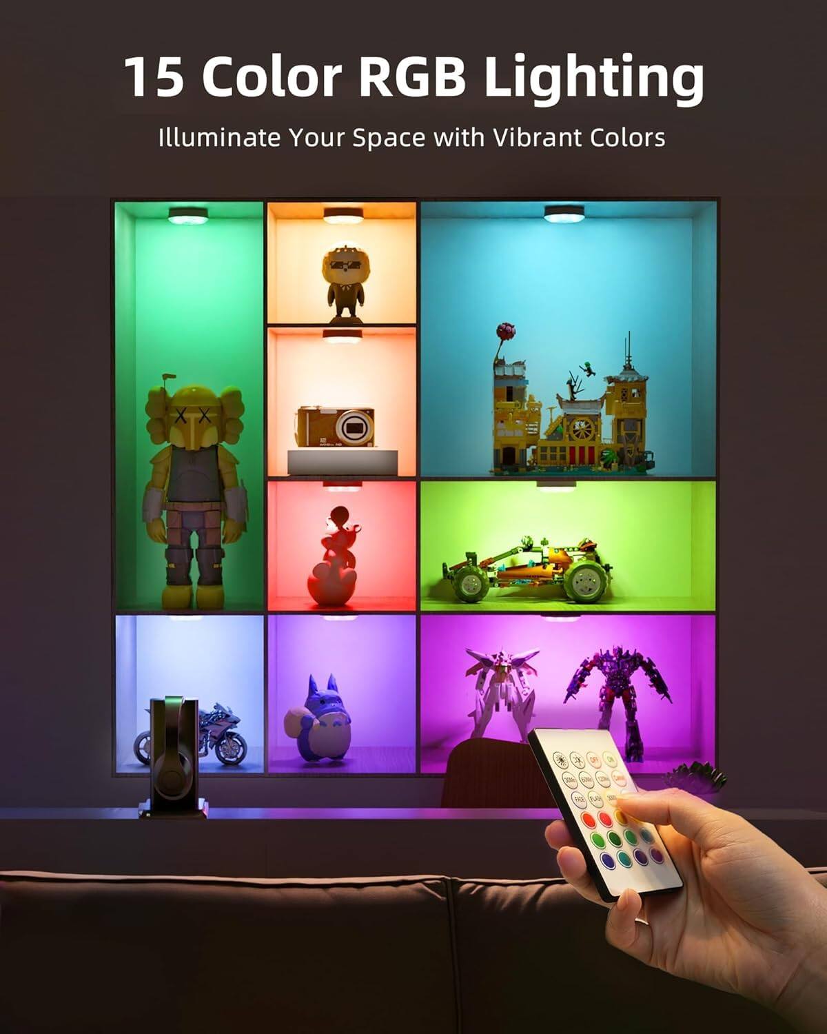 15 Color RGB Lighting  
Illuminate Your Space with Vibrant Colors