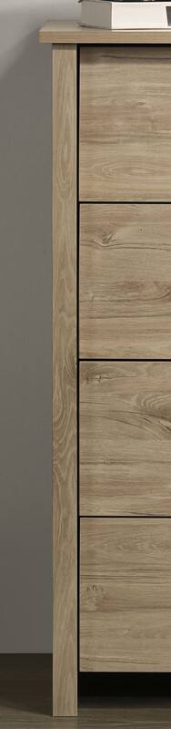 Left. Forest'nSky - Light Oak Wood 4 drawer 32 in. Wide Chest of Drawers with Black Handles  for Living Room - Light Oak.