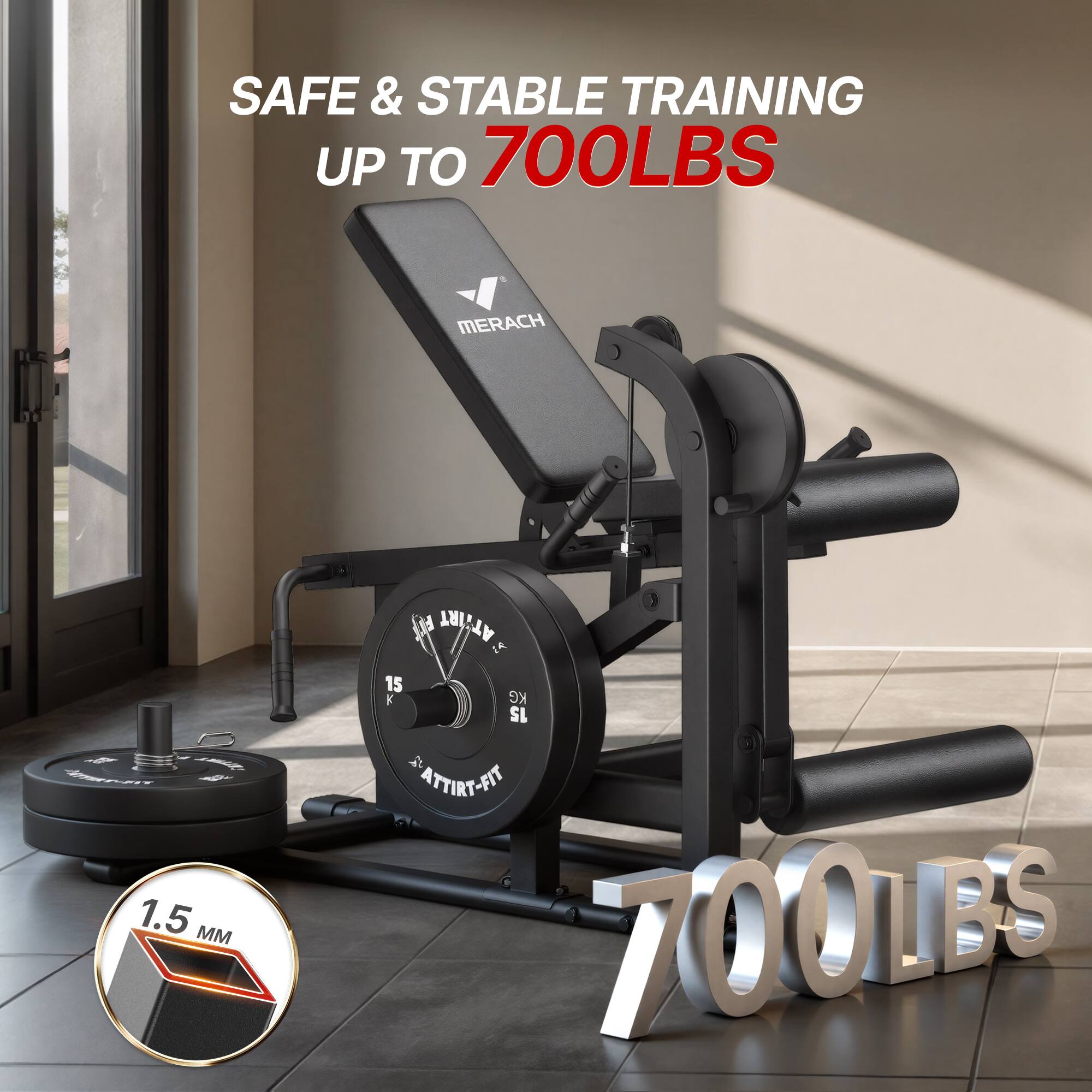 SAFE & STABLE TRAINING UP TO 700LBS

MERACH

4   1.5 MM

APP ATFIRT ER 15 K KG 15 ATTIRT-FIT 700