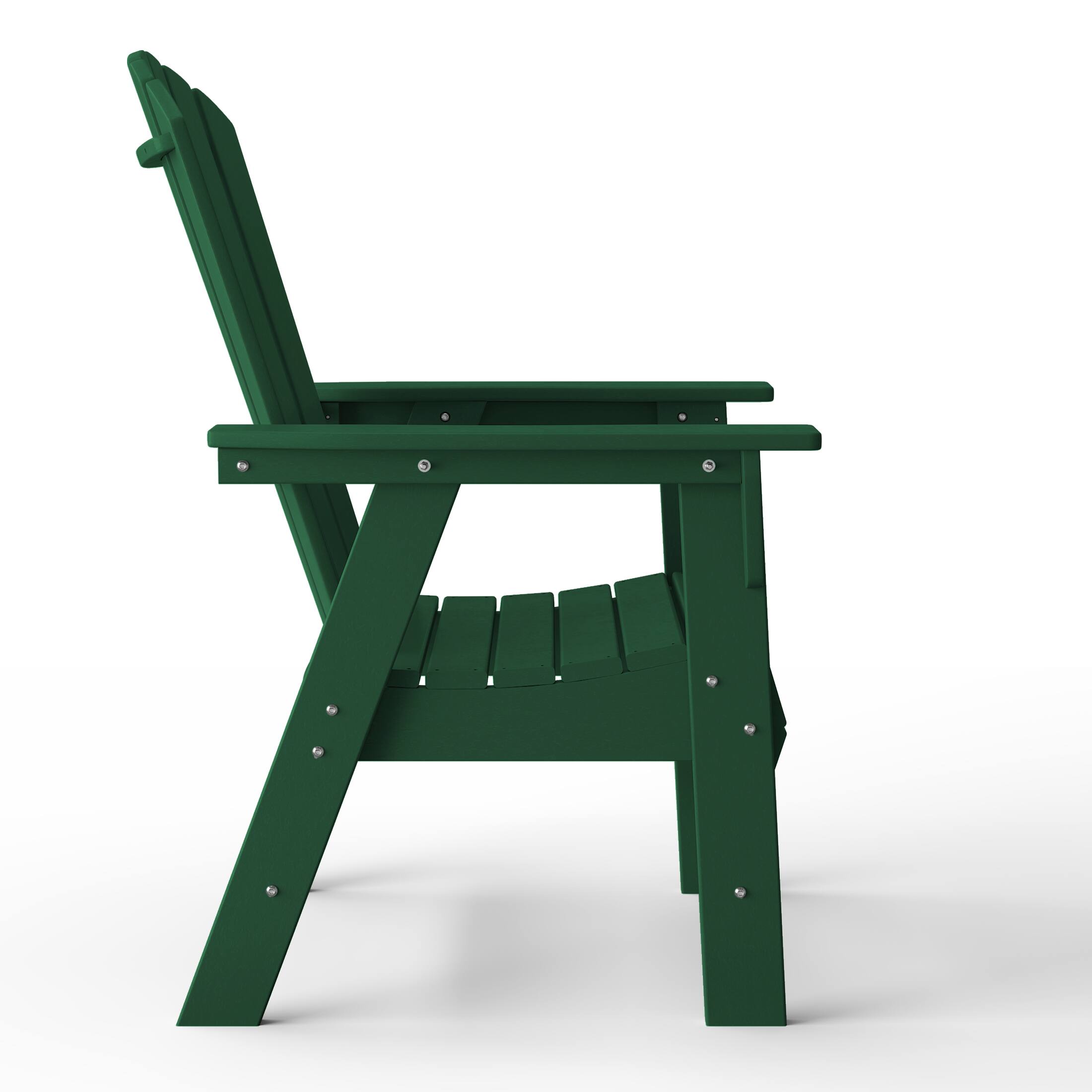 Left. WestinTrends - WestinTrends Dylan Outdoor Patio Shell-back Adirondack Dining Chair Weather Resistant - Dark Green.