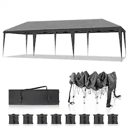 Winado - 10x30ft Ez Pop Up Outdoor Canopy Tent, Portable Commercial Instant Tent with Carry Bag for Party Wedding Birthday
