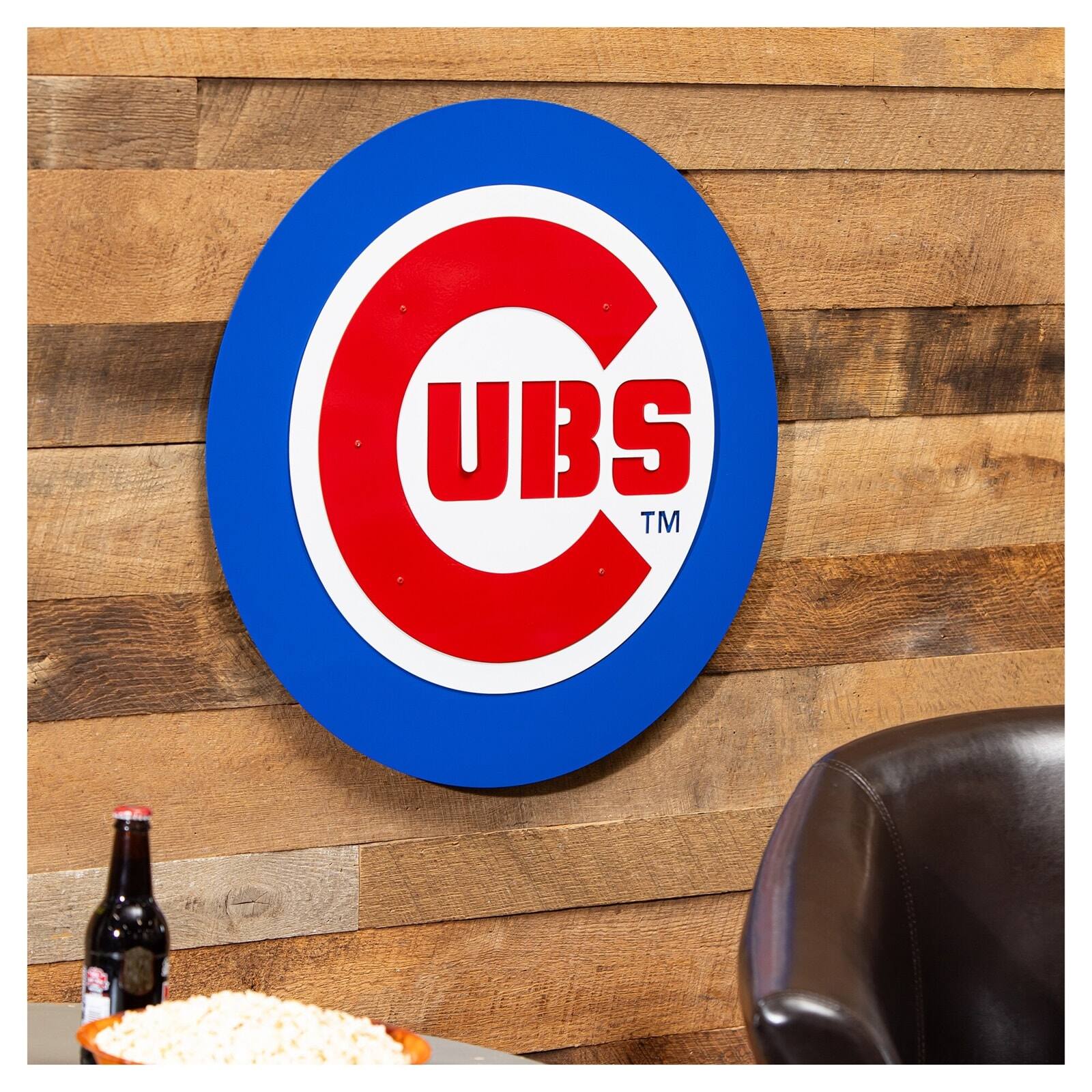 Alt View 1. Evergreen Enterprises - Chicago Cubs 23" Layered Metal Wall Art Sign - Multicolor.