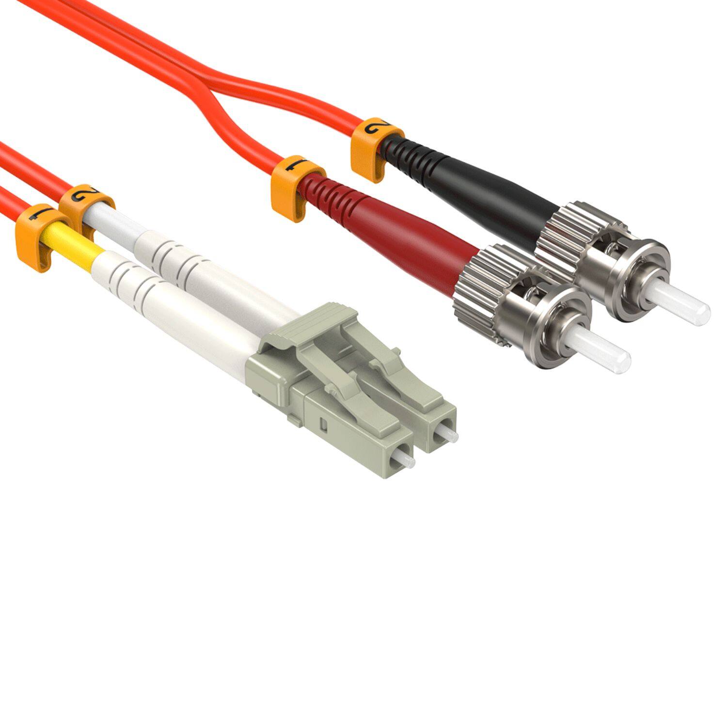 Angle. Sanoxy - 2m LC/ST Duplex 50/125 Multimode OM2 Fiber Optic Cable - Multi.