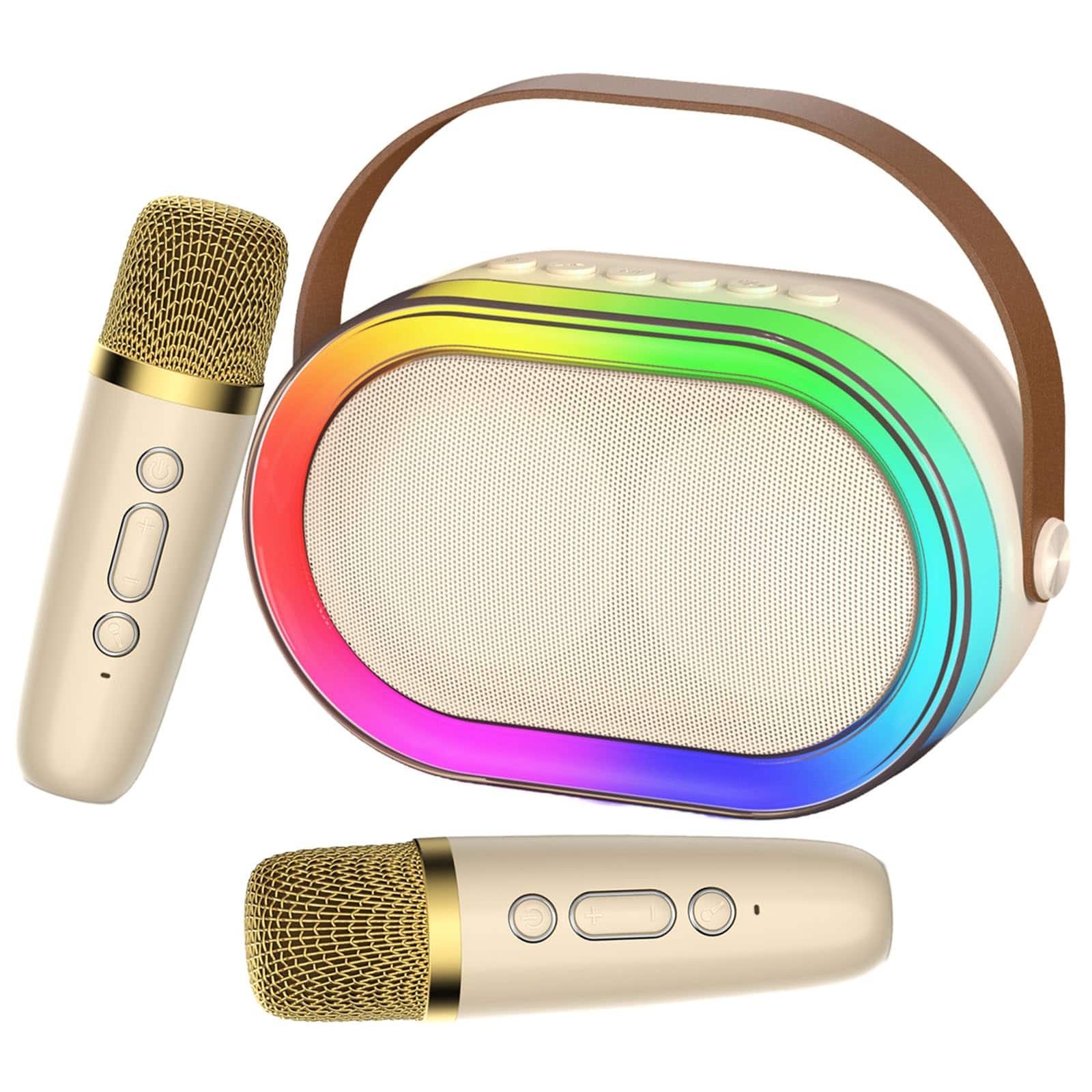 Cedar Assembly - Karaoke Machine For Mini With 2 Wireless Microphones Disco Lights Home Party Christmas Easter Birthday Gi - Multcolor-2 Mic