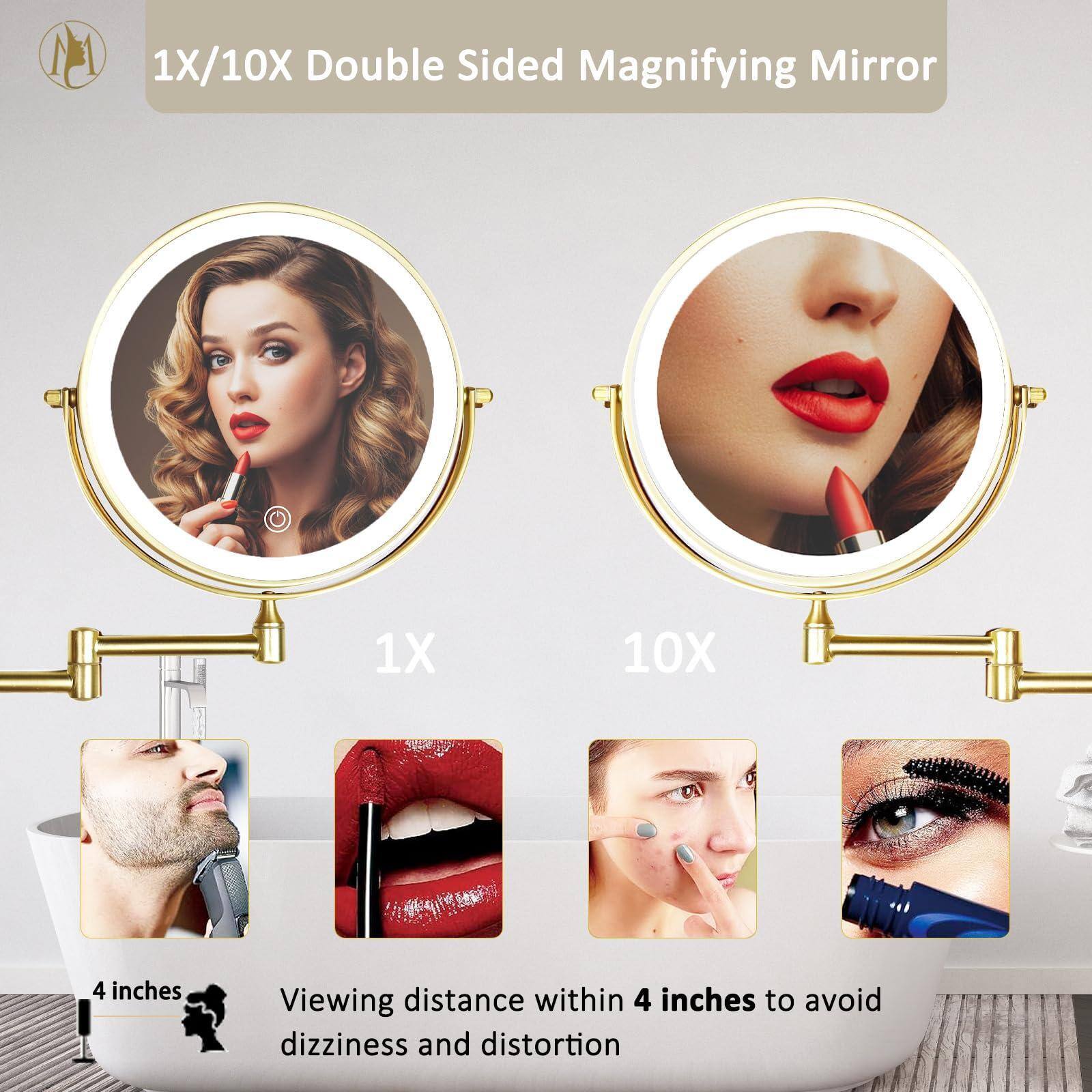 1X/10X Double Sided Magnifying Mirror

1X 10X

4 inches

Viewing distance within 4 inches to avoid dizziness and distortion