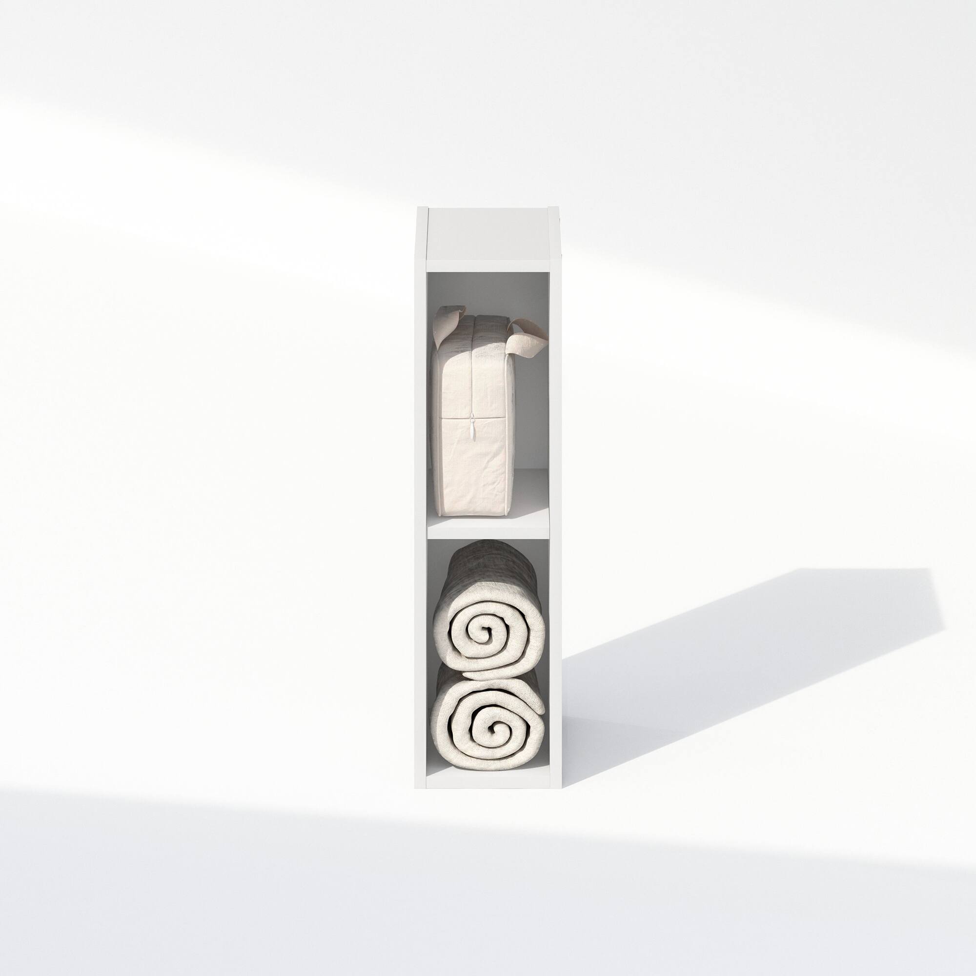 Alt View 4. Furinno - Reed 2-Tier Multipurpose Clothing & Closet Storage Organizer Shelf, 6-Inch Width - White.