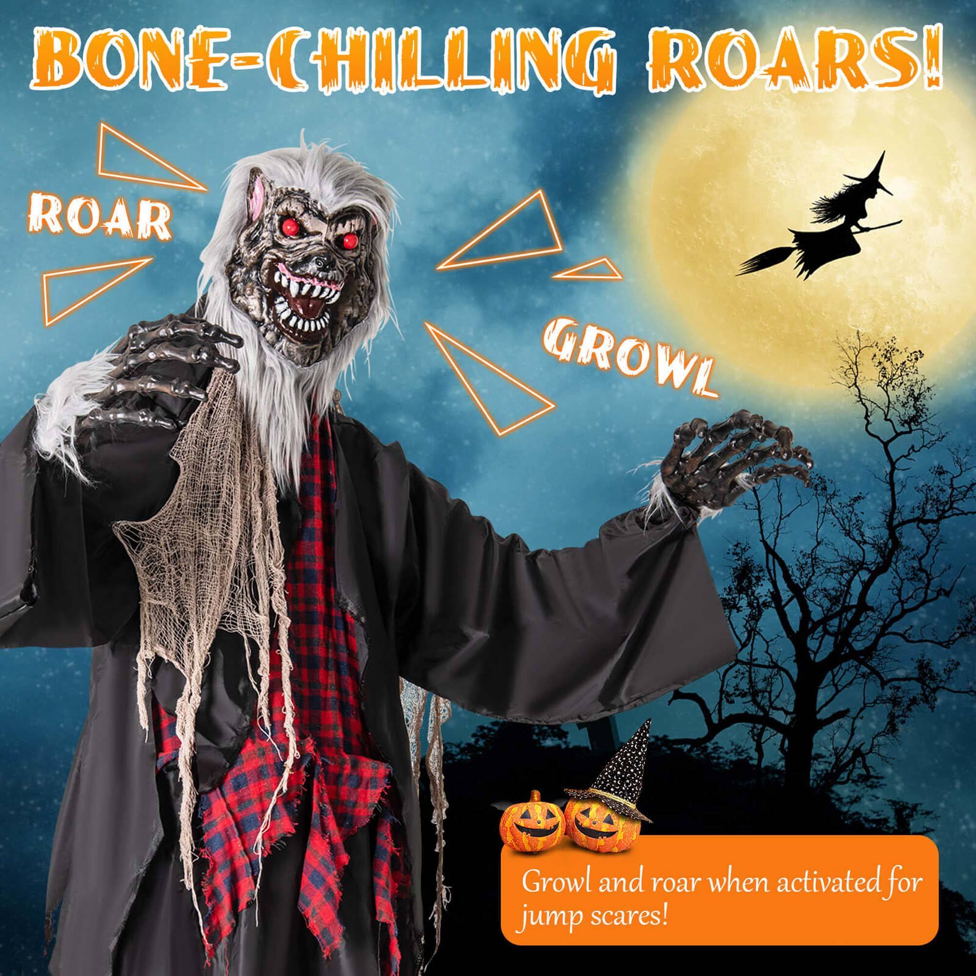 BONE-CHILLING ROARS! ROAR GROWL. Growl and roar when activated for jump scares!