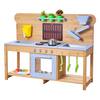 Front. VEVOR - Mud Kitchen, Outdoor Mud Kitchen for Kids, Wood Outdoor Play Kitchens with Stoves, Hooks, Double Sinks, Planting Shovels - Natural Fir.