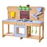 VEVOR - Mud Kitchen, Outdoor Mud Kitchen for Kids, Wood Outdoor Play Kitchens with Stoves, Hooks, Double Sinks, Planting Shovels - Natural Fir