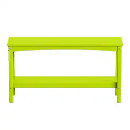 WestinTrends - Malibu 55" Outdoor Patio HDPE Adirondack 2-Tier Shelf Console Table - Lime