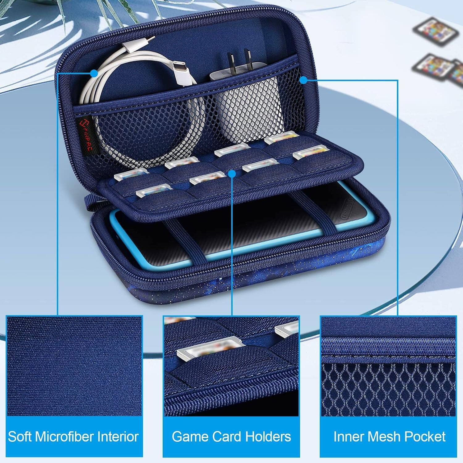INPAC  
Soft Microfiber Interior  
Game Card Holders  
Inner Mesh Pocket