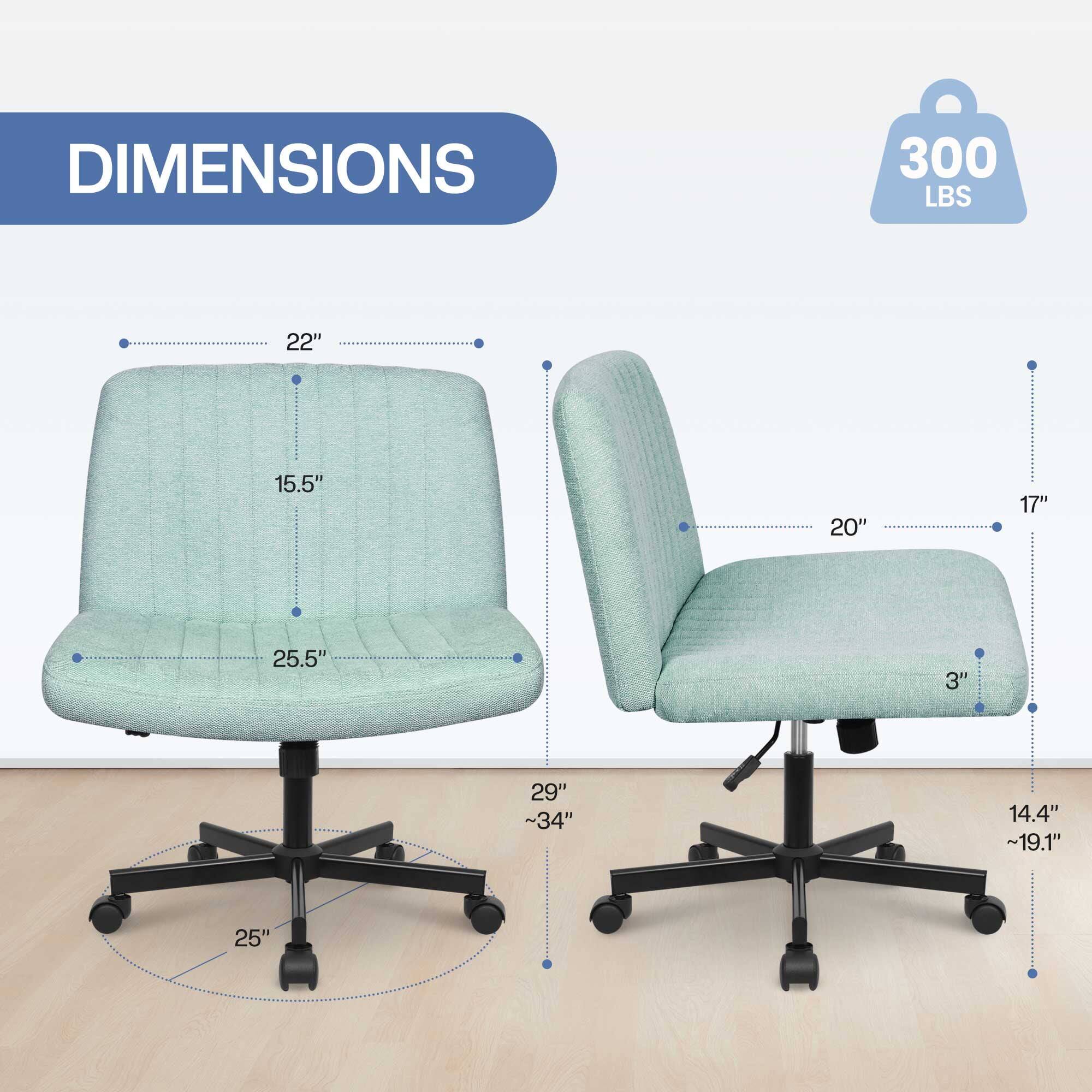 DIMENSIONS  
300 LBS  
22"  
15.5"  
20"  
17"  
25.5"  
3"  
29"  
~34"  
14.4"  
~19.1"  
25"