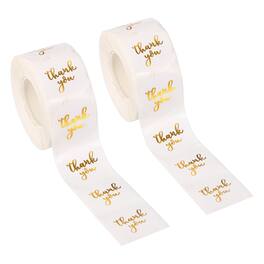 Unique Bargains - 1000pcs Thank You Stickers, 1 Inch Round Self-Adhesive Labels Roll for Small Business Sealing Box Envelope, Style14 - White
