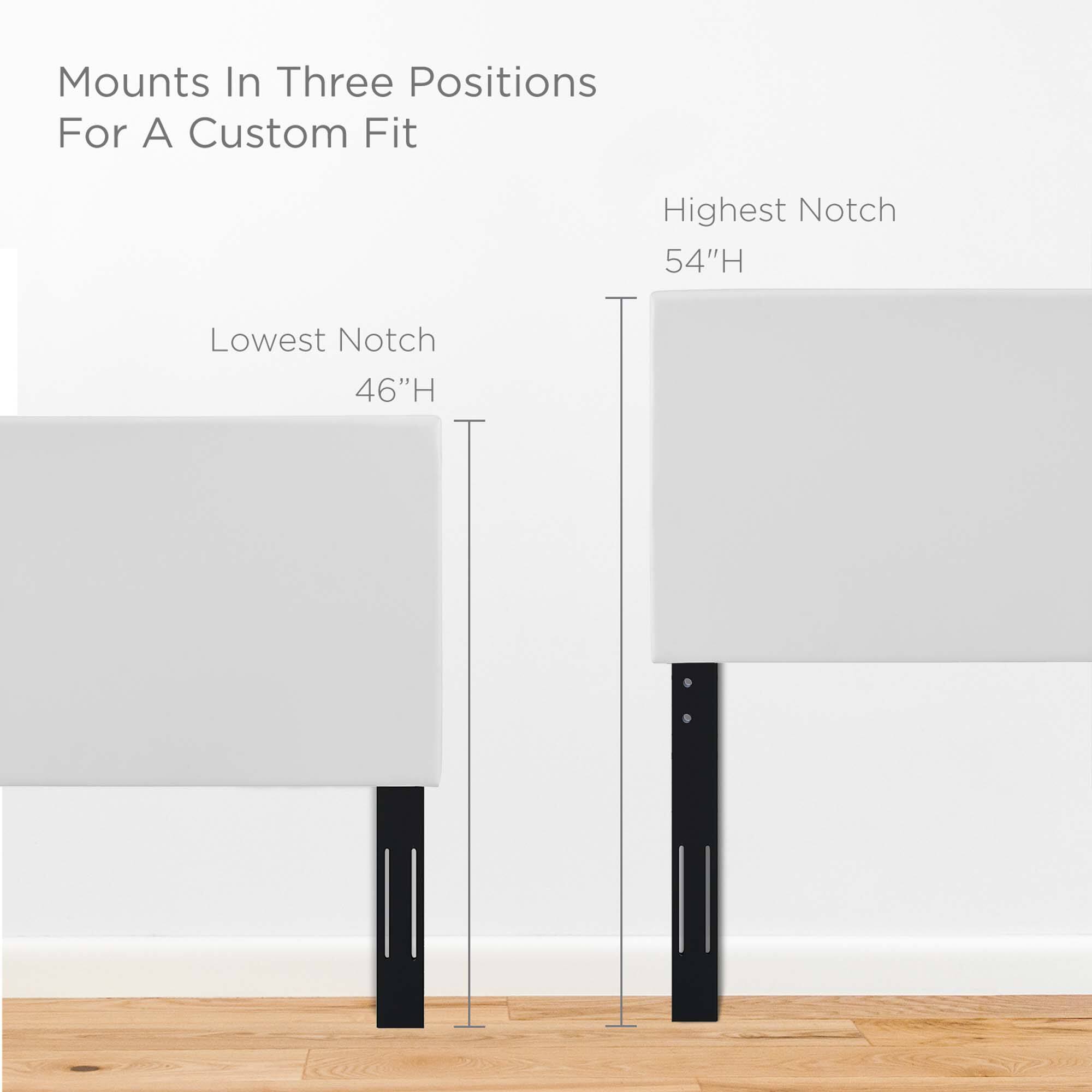 Mounts In Three Positions For A Custom Fit

Lowest Notch 46"H

Highest Notch 54"H