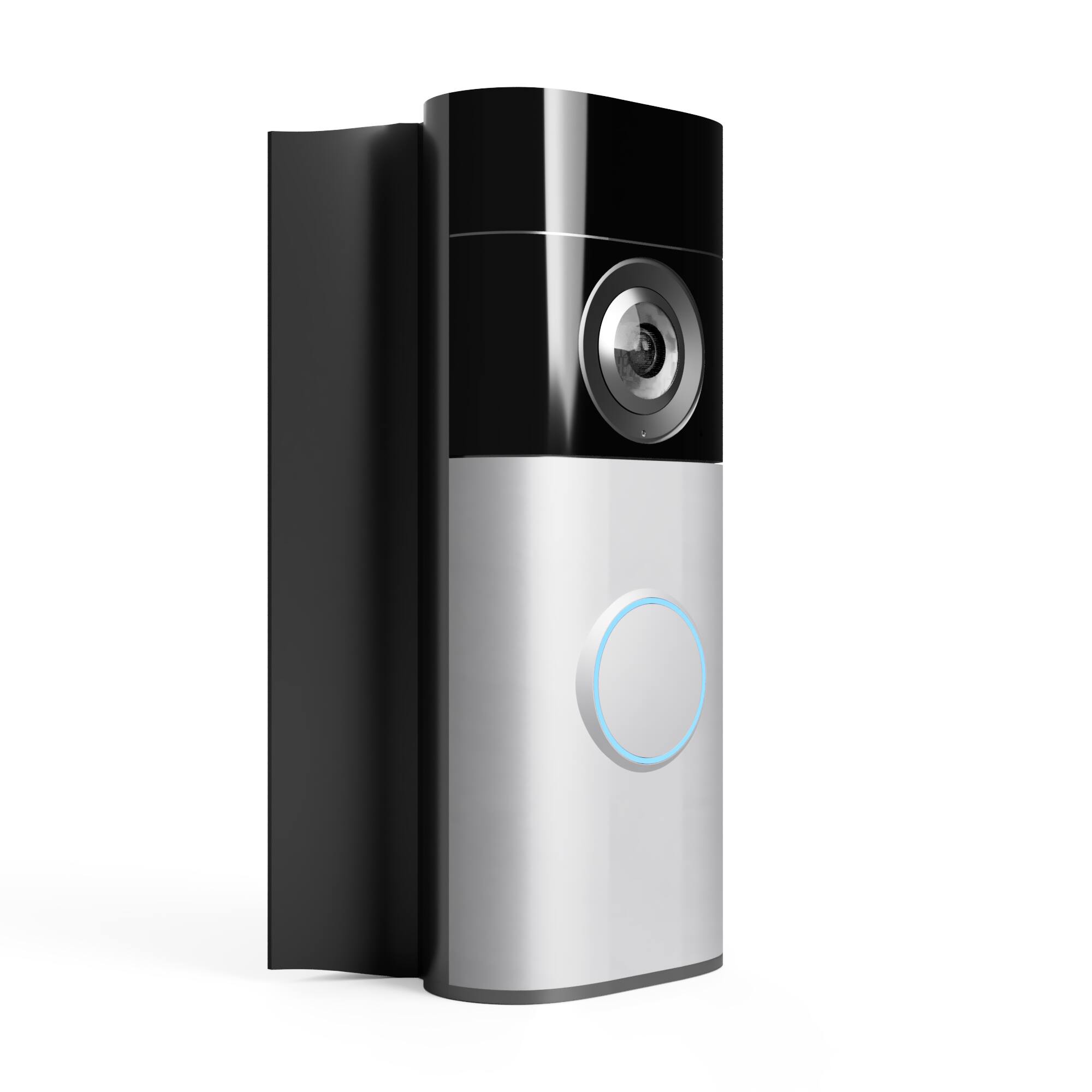 Left. Hidden River Lab - Wall Plate Adapter for Ring Wired Doorbell Plus (2nd Gen) and Ring Wired Doorbell (2nd Gen) - Black.