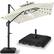 Front. Best Choice Products - Best Choice Products 10x10ft 2-Tier Square Outdoor Solar LED Cantilever Patio Umbrella w/ Base Included - Ivory - Ivory.