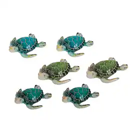 FC Design - 6-PC Mini Sea Turtle 3.25"W Cute Sea Turtle Figurine Statue Desk Tabletop Home Decor Gift - Multi-Color